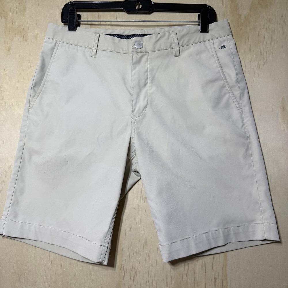 Bonobos Maide Golf Shorts Mens 32 Beige Performance Stretch Casual Flat Front
